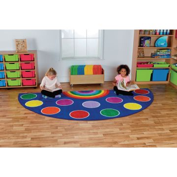 Rainbow Semi - Circle Carpet - Small 1.5 x 3m