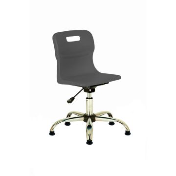 Titan Senior Swivel Chair with Glides - Charcoal