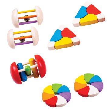 Bigjigs Wooden Rattles - Pack of 7