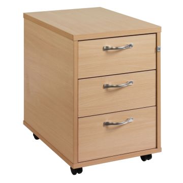 3 Drawer Mobile Pedestal - Beech