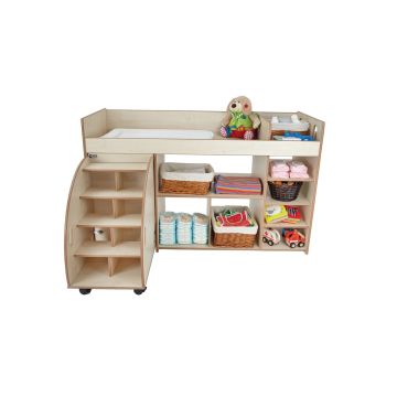 Wooden Baby Changing Station With Steps
