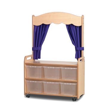 Millhouse Mobile Tall Unit Theatre with 6 Clear Tubs