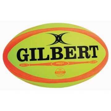 Gilbert Omega Match Rugby Ball - Size 4 - Fluorescent Yellow