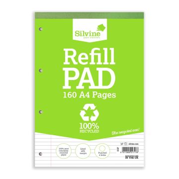 Silvine A4 Recycled Refill Pad - Pack of 6
