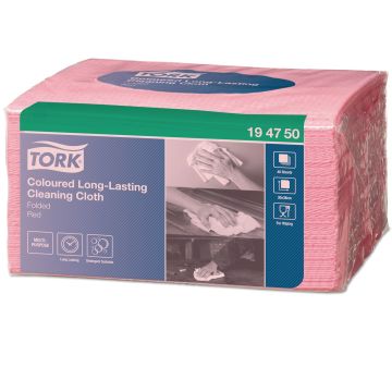 Tork Long-Lasting Cleaning Cloth (8) - Red - Pack of 40