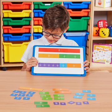 Double-Sided Magnetic Fraction Percentage Bars - Pack of 39