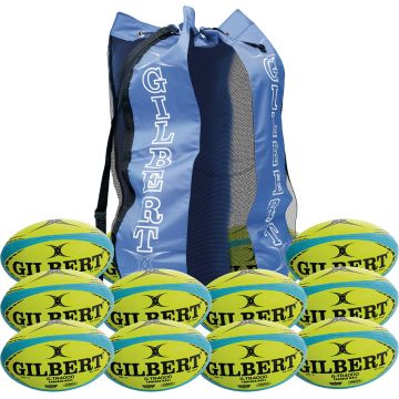 Gilbert G-TR4000 Trainer Rugby Ball - Size 4 - Fluorescent Yellow - Pack of 12