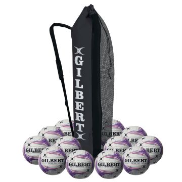 Gilbert Match Netball - White/Pink/Purple - Size 4 - Pk 12