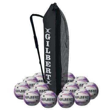 Gilbert Spectra Netball - Size 5 - White/Pink/Purple - Pack of 12