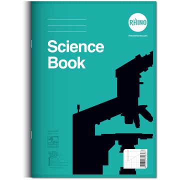 Rhino A4 Science Exercise Book 64 Page 8mm Ruled With Margin Plus 2:10:20 Graph - Pack of 10