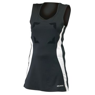 Gilbert Eclipse Netball Dress with Hook & Loop - Black/White - Size 16