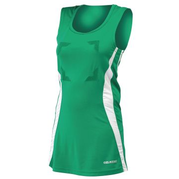Gilbert Eclipse Netball Dress with Hook & Loop - Green/White - Size 20