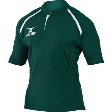 Gilbert Xact Plain Rugby Shirt - Green - S