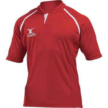 Gilbert Xact Plain Rugby Shirt - Red - S