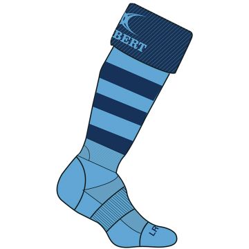 Gilbert Kryten Rugby Socks - Navy/Sky Blue - UK 7-13 Pair