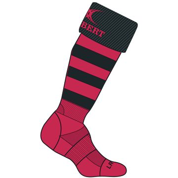 Gilbert Kryten Rugby Socks - Red/Black - UK 7-13 Pair