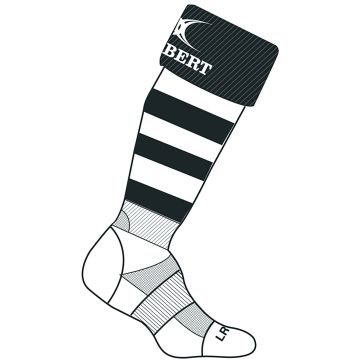 Gilbert Kryten Rugby Socks - Black/White - UK 7-13 Pair