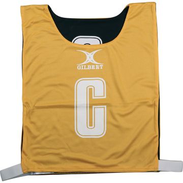 Gilbert Reversible Netball Bib - Amber/Black - M - Pack of 7