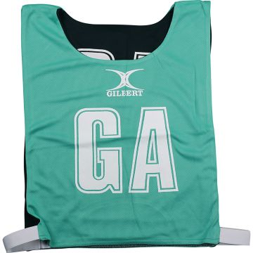 Gilbert Reversible Netball Bib - Green/Black - M - Pack of 7