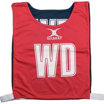 Gilbert Reversible Netball Bib - Red/Navy - M - Pack of 7