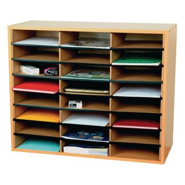 Pigeon Hole Unit 24 Section - Beech