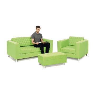 Turin Quilted Sofa - Blue