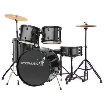 Rocket 5 Piece 22in Drum Kit in Black