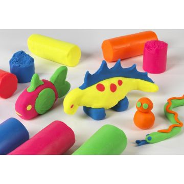 Soft Dough - Fluorescent Colours - Pack of 6
