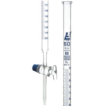 Glass Burette (Class B) - 50ml - 0.1ml With Glass Stopcock