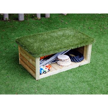 Grass Topped Bench With Storage