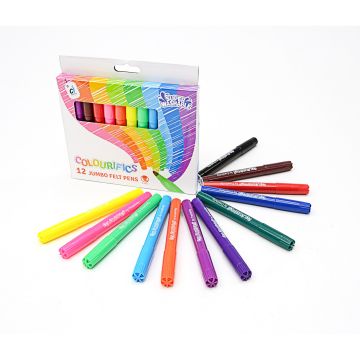 Colourifics Super - Washable Jumbo Felt Tips - Pack of 12