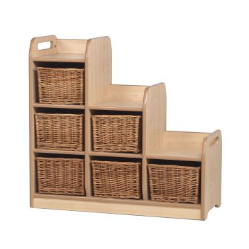 Millhouse Stepped Storage Unit - Left - Wicker Baskets