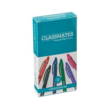 Classmates Erasable Rollerball Pen - Assorted - Pack of 12