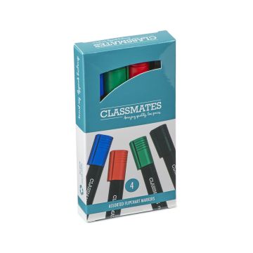 Classmates Flipchart Marker - Assorted - Chisel Tip - Pk 4