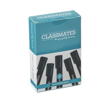 Classmates Flipchart Marker -Black- Chisel Tip- Pk of 10