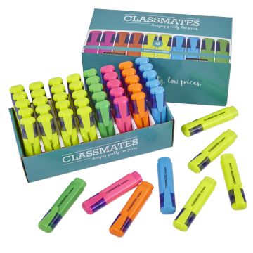 Classmates Highlighters - Assorted Colours - 5mm - Pk 48