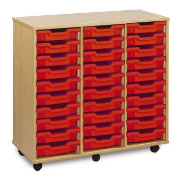 30 Shallow Tray Unit - Red Trays