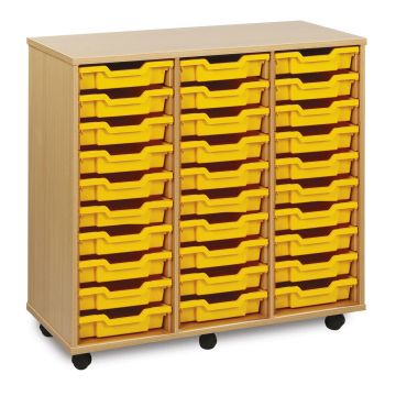 30 Shallow Tray Unit - Yellow Trays