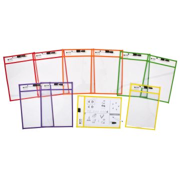 Write on Wipe Off Pockets - Pack of 10