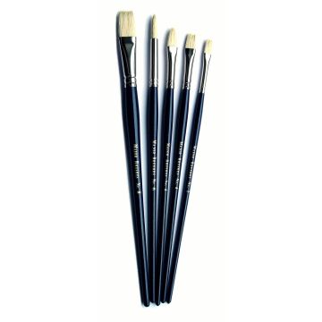 Medium Hog Hair Brushes - Assorted Sizes - Pack of 5