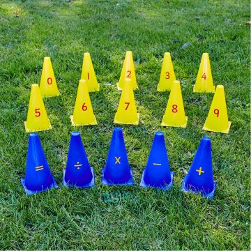 Number and Symbol Cones - Pack of 15