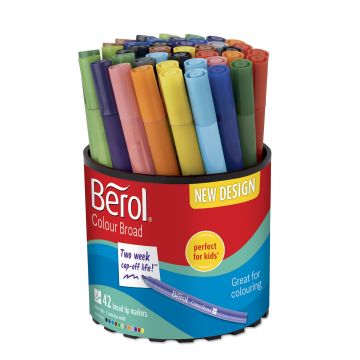 Berol Colour Broad Pens - Assorted - Pack of 42