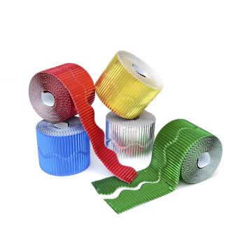 Classmates Metallic Scalloped Corrugated Card Border Rolls - 10m - Pack of 5
