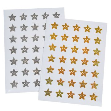 Gold and Silver Star Stickers 24mm - Pack of 280