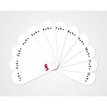 9 Times Table Fans - Pack of 5