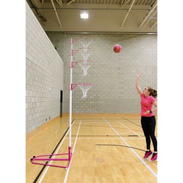 Harrod Telescopic Netball Post - Pink/White