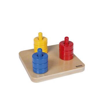 Nienhuis Montessori - Coloured Discs On Coloured Dowels