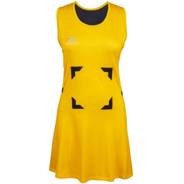 Gilbert Synergie Netball Dress - Gold/Black - Size 14
