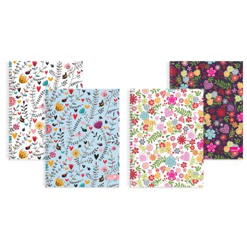 A4 Floral Notebook Assorted - Pack of 4