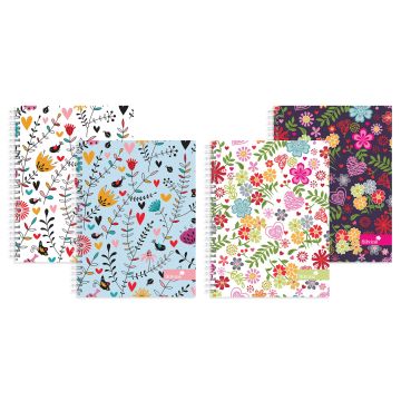 A5 Floral Notebook Assorted - Pack of 4